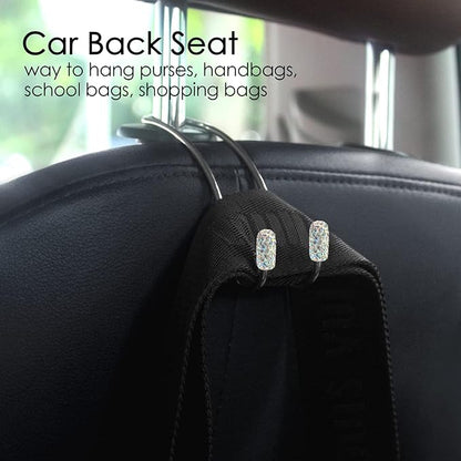 2024 Upgraded Bling Auto Hooks ,Car Hangers Organizer Seat Headrest Hooks，Bag Organizers Rack and Hanger, Heavy-duty Car Seat Hooks, Backseat Storage Hooks, Universal for SUV Truck Vehicle 2 Pack