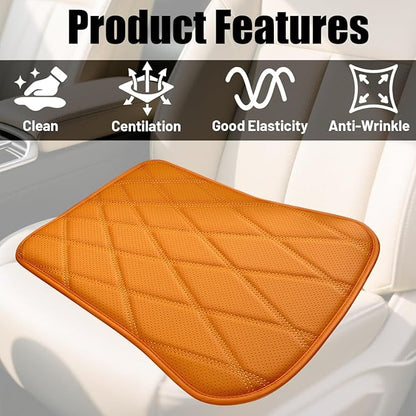 Car Seat Cushion, Comfortable Sciatica & Lower Back Pain Relief Vehicle Driver Seat Pillow, Auto Interior Chair Protector, Universal for SUV Automobile Truck (Orange)