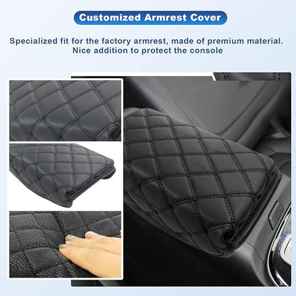 CDEFG Center Console Cover for 2022 2023 2024 Santa Cruz Pickup Truck Armrest Cover Console Pad Armrest Seat Box Cover Leather Protector 2022 2023 2024 Santa Cruz Car Interior Accessories