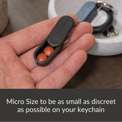 Magnetic Keychain Pill Holder - Compact, Durable, Lightweight with Sleek Minimalist Design - Secure, Discrete, Portable Pill Holder Keychain for Everyday Use (Sandstorm)