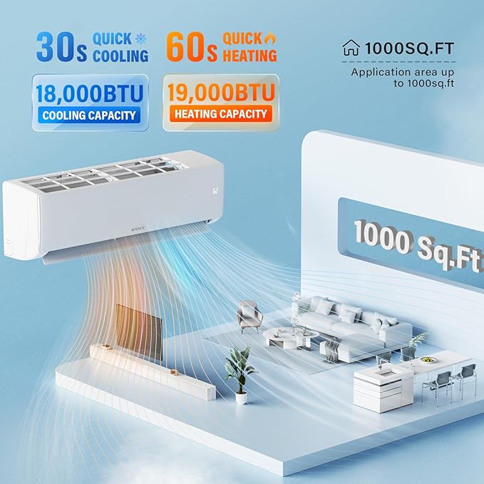 ROVSUN 18000 BTU Wifi Enabled Mini Split Air Conditioner & Heater