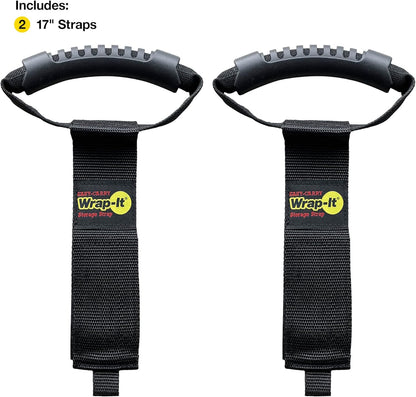 Easy-Carry Wrap-It Storage Straps - 17" (2-Pack) – Heavy-Duty Hook and Loop Cord Carrying Strap, Hanger, and Organizer with Handle for Pool Hoses, Garden Hoses, Cables, and Dad Gift Ideas…