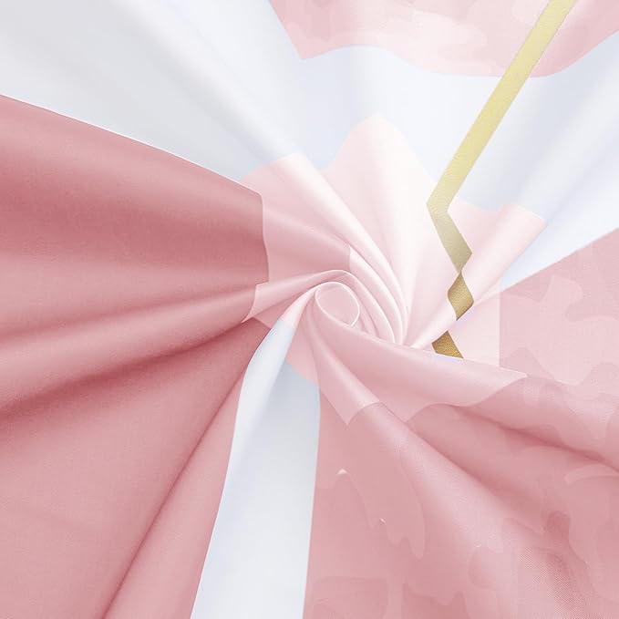 Litabel Modern Extra Long Shower Curtain for Bathroom, Pink Geometric Art Decor Waterproof Bath Curtain, Abstract Fabric Shower Curtain Sets for Home Decor, 72" W x 84" L Inch