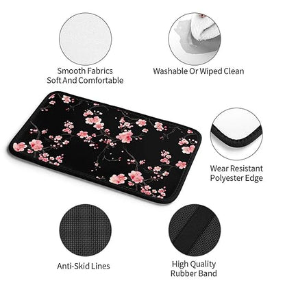 Nice Sakura Blossom Black Car Auto Armrest Cushion Cover Accessories Center Console Seat Box Pad Protector Universal Decoration for Most Vehicle SUV Truck
