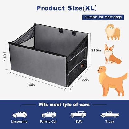 MIXJOY XL Dog Car Seat for Large Medium Dogs, Back Seat Extender for Pets, Waterproof Pet Carseat for Medium Sized Dog, Hammock for Pet, with Storage Pocket for Cars/SUV/Truck(XL)