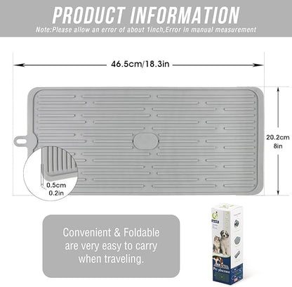Dahaiwua Pet Placemat for Dog and Cat,Mat for Prevent Food and Water Overflow,Portable and Foldable Mat,Suitable for Medium and Small Pet Placemat for Dog and Cat(Grey)