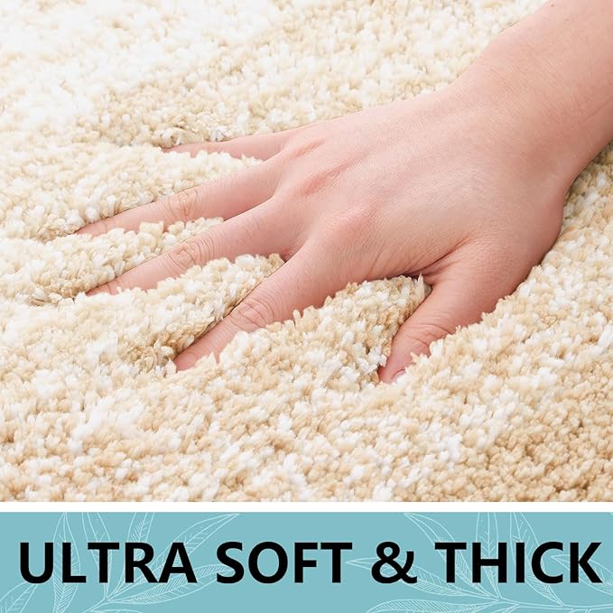 Arotive Microfiber Bathroom Rugs, Shaggy Soft and Absorbent Bath Rug, Non-Slip, Thick Plush Machine Washable Dry Bath Mats for Bathroom, Tub and Shower, 70x24, Camel, Rectangular