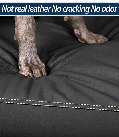Dog Bed for Crate Orthopedic, Waterproof with Removable Washable Vegan Leather Cover, Suitable for Pets Up to 90 lbs