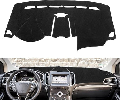 x xotic tech Center Console Dashboard Mat Pre-Cut Non-Slip Sunshield Sun Glare Protector Dash Carpet Pad Black Cover Compatible with Ford Edge 2015 2016 2017 2018 2019 2020 2021 2022 2023 2024 2025