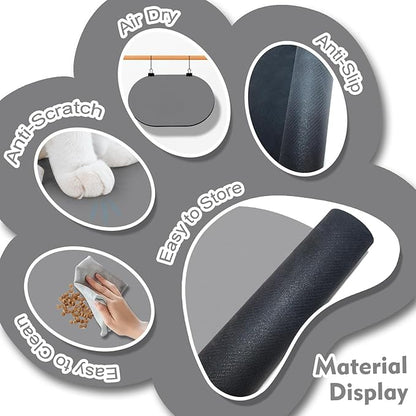 METEOROCK Pet Feeding Mat – 20''x12'' Absorbent Dog Food Mat, Pet Water Mats Protect Floor, No Stains Quick Dry Water Bowl Mats, Non-Slip Rubber Base Pet Placemats for Food and Water, Dark Gray