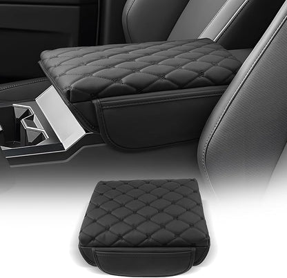 CDEFG for 2024 2025 2026 Cybertruck Center Console Cover Armrest Cover for Tesla Cybertruck Accessories Arm Rest Protector with Side Pockets Back Mesh 4 Velcro Pockets