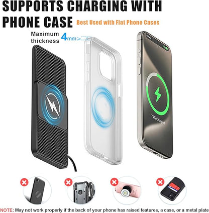 Wireless Car Phone Charger for Honda Pilot (YK2) 2023 – 2025, Type C/USB 20W Fast Charging Pad, Non-Slip Charging Station for Travel Home Office Desk, Lightweight, USB