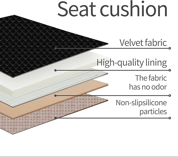 ESMING Driver and Passenger Car Seat Cushion for Full Back and Seat-Black