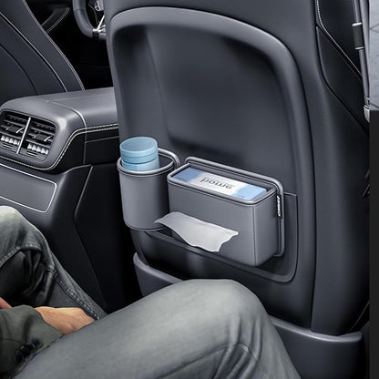 Cup& Tissue Holder for Car,Backseat Car Tissue Organizer,Car Seat Back Door Cup Holder Auto,Clip on Cup Holder,Car Cup Holder Hand Sanitizer