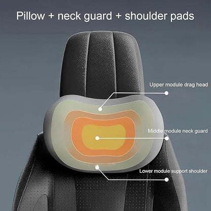Headrest Lumbar Pillows Car Seat for Toyota Land Cruiser 2000-2025, Ergonomic Neck Back Support Cushion, Comfortable Breathable Washable Cover, Memory Foam, Brown