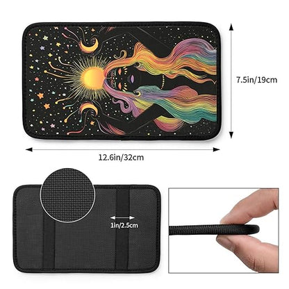 Woman Moonlight Car Auto Armrest Cushion Cover Accessories Center Console Seat Box Pad Protector Universal Decoration for Most Vehicle SUV Truck
