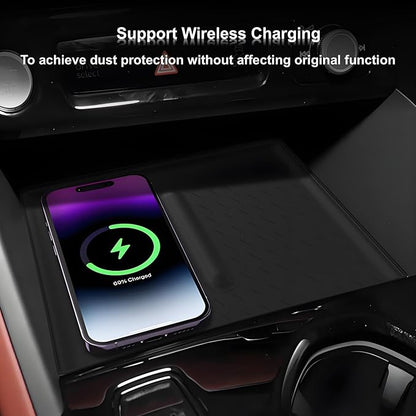 Center Console Wireless Charger Mat Compatible with Audi Q5 2026, Silicone Console Wireless Phone Charging Pad, Non-Slip Silicone Mat Wireless Charger Cover for Audi Q5 Accessories