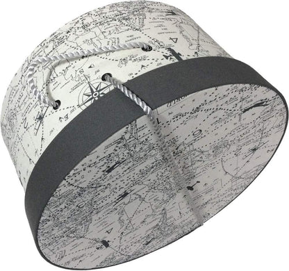 Sarah's Hat Boxes Classic Travel Hat Box – 12.75" x 6.5" (Dia. x Ht.) Handmade in USA – Odorless Non-Toxic Adhesive, Cording Handle – Premium Storage for Hats & Accessories