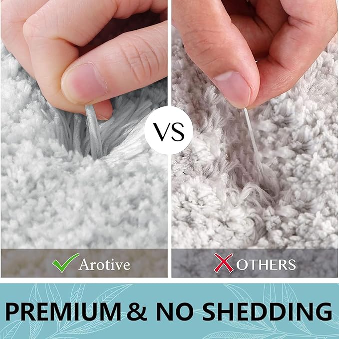 Arotive Microfiber Bathroom Rugs, Shaggy Soft and Absorbent Bath Rug, Non-Slip, Thick Plush Machine Washable Dry Bath Mats for Bathroom, Tub and Shower, 54x24, Light Grey, Rectangular