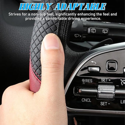 Car Steering Wheel Cover, Elastic Stretch Leather Non-Slip Vehicle Steering Wheel Guard, Automotive Interior Protective Decor Accessories, Universal for SUV RV Truck (Beige)