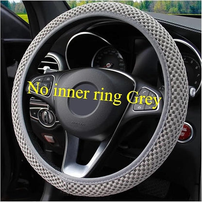 Cute Winter Plush Steering Wheel Cover - Non-Slip Warm Handlebars Decoration for Cars(Acyclic gray JIU)