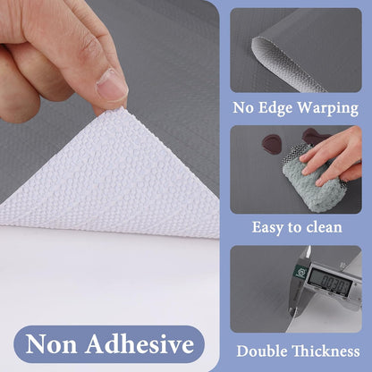 Drawer and Shelf Liner for Kitchen Cabinet: 23 in X 20 Ft Non Slip Waterproof Shelf Paper Non Adhesive Refrigerator Liners Pure Grey Easy Liners for Bathroom with Knife Tape Measure