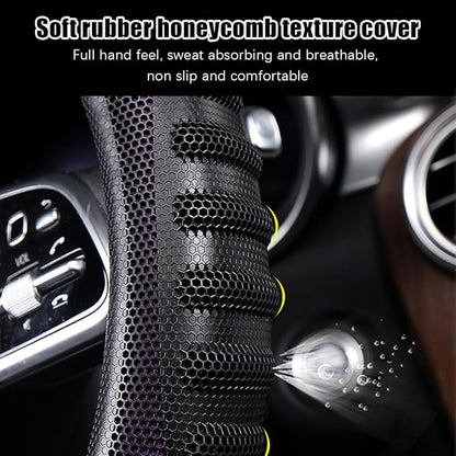 BELOMI Car Steering Wheel Cover, Breathable Leather Vehicle Steer Wheel Protective Guard with 3D Honeycomb Hole, Anti-Slip Steer Wheel Protector, Universal Automotive Accessories (Purple)