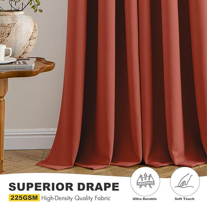 MIULEE Burnt Orange Blackout Curtains