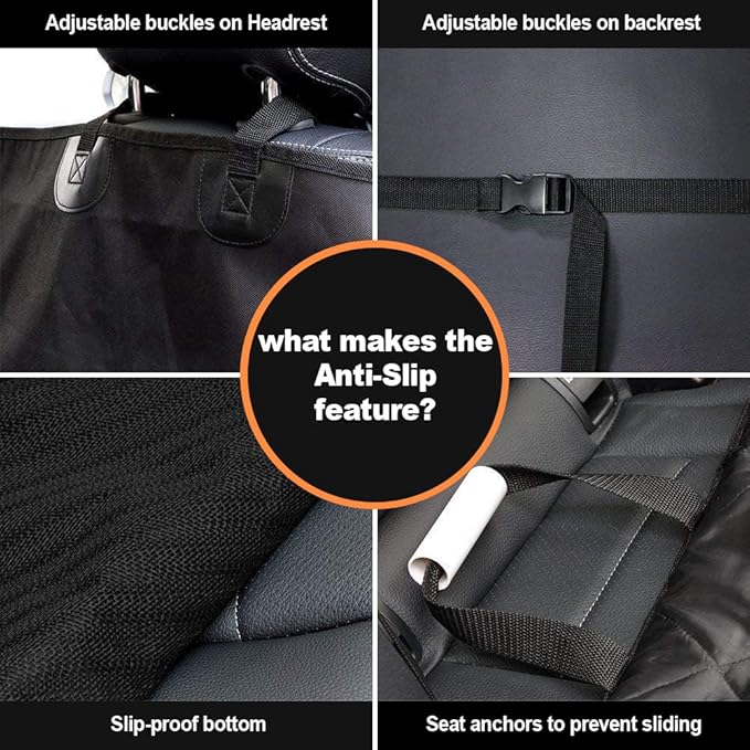 AsFrost Dog Car Seat Cover for Cars SUVs Trucks, Thicked 600D Oxford Heavy Duty Waterproof Front Car Seat Covers for Dogs Durable Nonslip Padded Pet Car Seat Protector with Side Flaps, 2 Pack