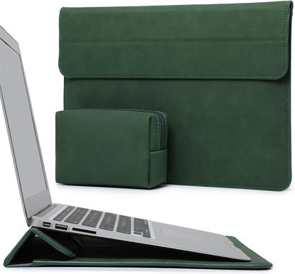HYZUO 13.3-14 Inch Laptop Sleeve Case with Stand Feature for MacBook Pro 14 M5/M4/M3/M2/M1 2026-2021, MacBook Pro/Air 13.3, 13.5" 13.8" Surface Laptop, HP Spectre X360 13/14, Midnight Green