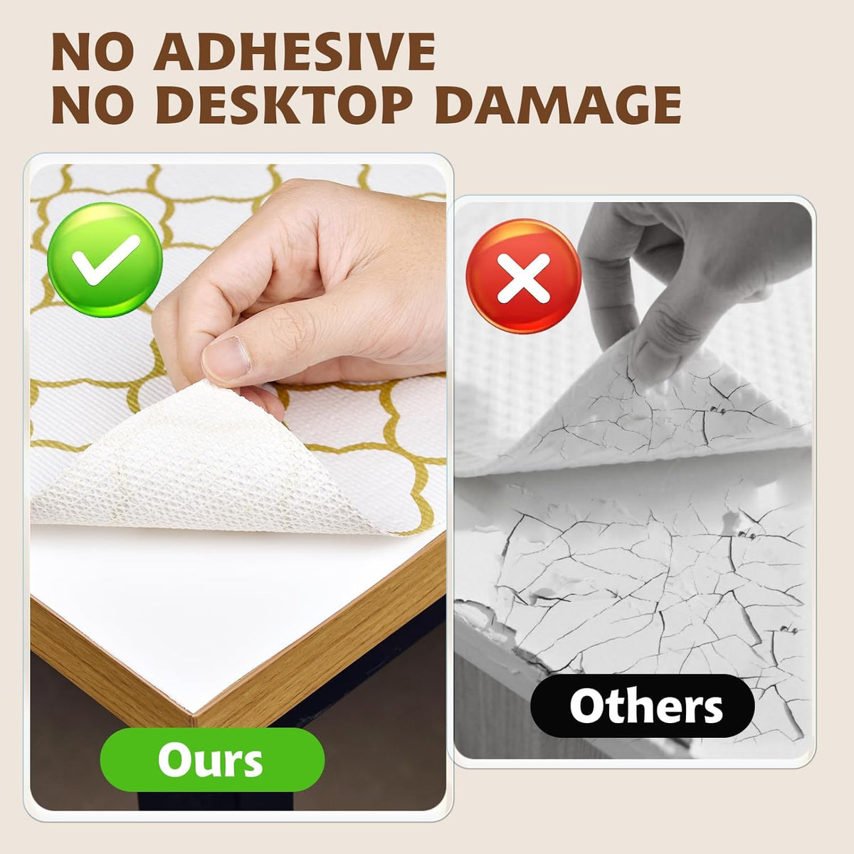 Shelf Liners for Kitchen Cabinets 12in x 30FT Non Adhesive Drawer Liner Gold Quatrefoil Thickened Shelf Liner Paper Strong Non-Slip Easy to Clean for Tool Box Refrigerator with Knife and Tape Measure