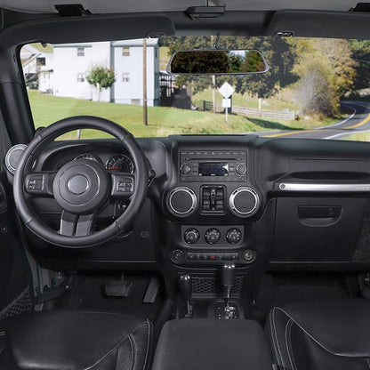 SEG Direct Car Steering Wheel Cover Large Size for F150 F250 F350 Ram 4Runner Tacoma Tundra Range Rover with 15 1/2 inches-16 inches Outer Diameter, Black Microfiber Leather