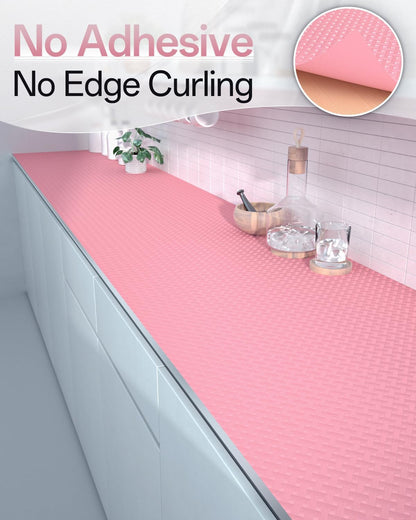 Shelf and Drawer Liner for Kitchen Cabinet, Non-Adhesive 18in x 120in Waterproof Contact Paper Refrigerator Liners Thickened Durable EVA Material Non Slip Mat for Dresser Cupboard Pantry Protector