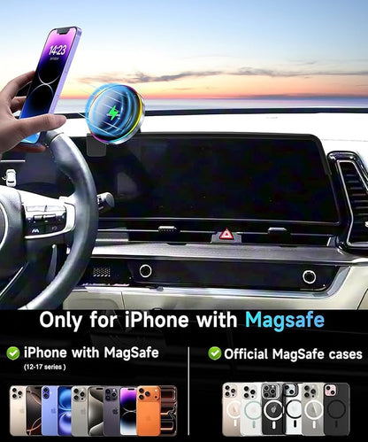 Car Phone Holder for Kia Sportage 2023 2024 2025 Accessories Apply to 12.3 Inch Touchscreen 15W Fast Wireless Charger Screen Fixed Clip HandsFree Cell Phone Mount 360° Rotation