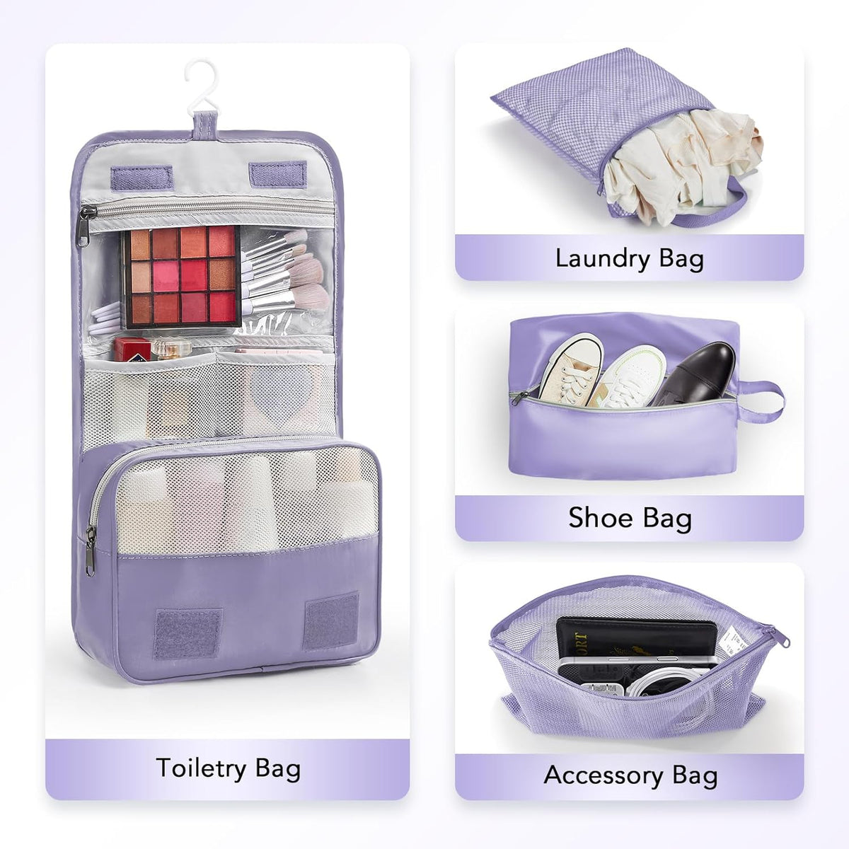 10 Set Compression Packing Cubes for Travel Essentials,Compressible Expandable Packing Cubes for Suitcase,OlarHike Luggage Organizer Bags for Travel,Handy Helper for Organizing Clothes(Purple Gray)