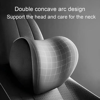 New Car Headrest & Lumbar Support Cushion for Hyundai Santa Fe 2001-2024, Ergonomic Memory Foam Seat Headrest Neck Rest Cushion Breathable Removable Cover for Neck Back Relief,C/Brown