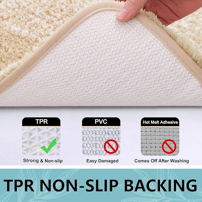 Arotive Microfiber Bathroom Rugs, Shaggy Soft and Absorbent Bath Rug, Non-Slip, Thick Plush Machine Washable Dry Bath Mats for Bathroom, Tub and Shower, 70x24, Camel, Rectangular