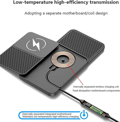 Wireless Car Charger Pad for 2021 Hyundai Kona I (Facelift 2020) 2021-2023,20W Fast Wireless Phone Charger Cell Phone Cordless Charging mat,Non-Slip Phone Charging,30cm Cable Type-C