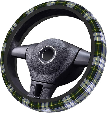 Thickened Elastic Steering Wheel Cover, Gordon Dress Tartan Plaid Ultra, Soft, Breathable, Fit for Cars, SUVs, Trucks, Stylish Comfortable Grip