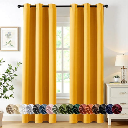 MIULEE Yellow Blackout Curtains
