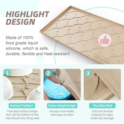 SIKADEER 40" x 19" Under Sink Mat Waterproof, Silicone Mat Kitchen Drawer Shelf and Cabinet Liner, Sink Protector for Kitchen Organizers and Storage, Boot Tray Pet Food Mats