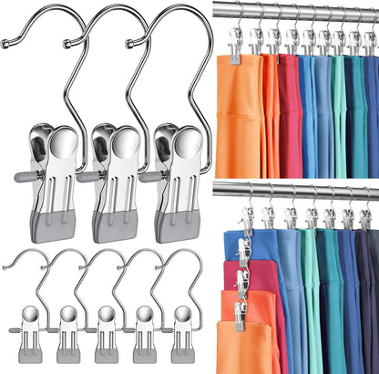 30 Pack Pants Hangers with Clip,Legging Organizer for Closet Hanging, Space Saving Yoga Pants Hangers Clip Hanger Wardrobe Organization,Closet Organizers and Storage for Jeans,Shorts,Skirts,Hats-Gray