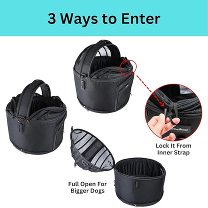 Crash-Tested Dog Car Carrier (Test with FMVSS 213b - 5 Star Safety Rated by CPS) | 3-in-1 Small Dog Car Seat, Pet Carrier for Vet Visit, Enclosed Cat Bed & Carseat | Best for Safe Travel (Up to 15lbs)
