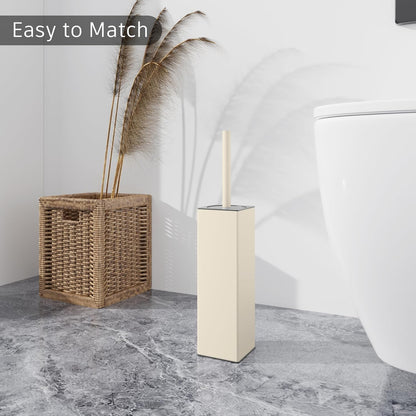 BVL Toilet Brush and Holder Set White Freestanding for Bathroom