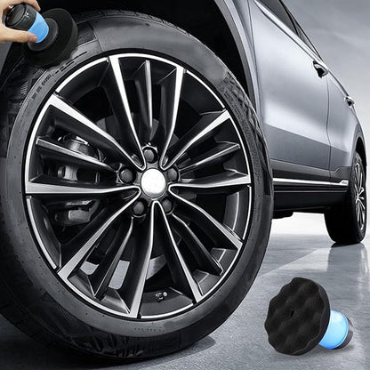 Tire Shine Applicator with 2 Heavier-Duty Detachable Foam Applicator Pads for Car Cleaning and Fine Polishing Reusable Tire Dressing Applicator for Car Truck SUV Motorcycle