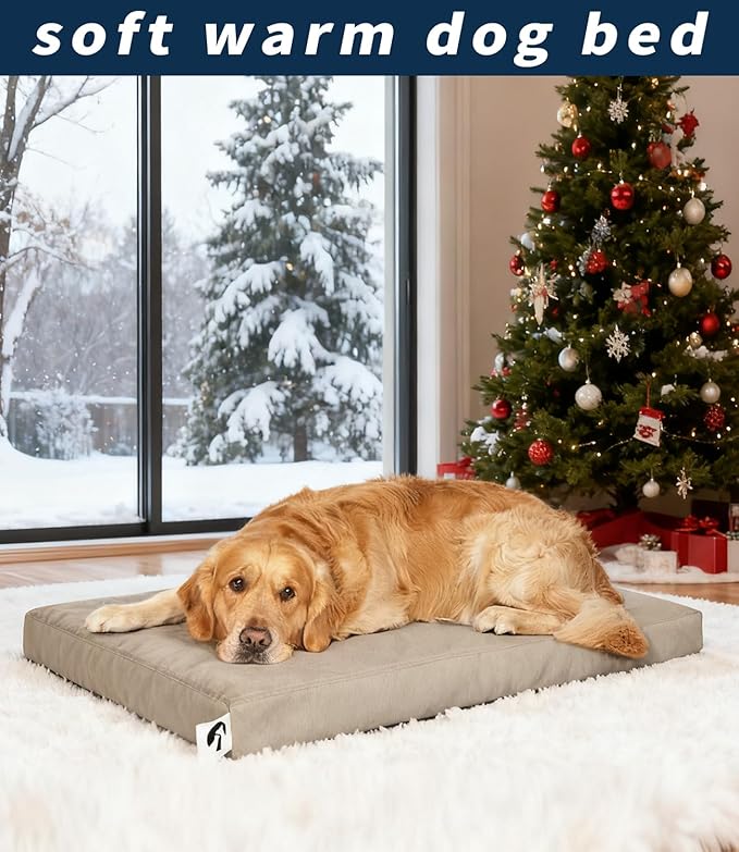 Waterproof Dog Bed for Crate, Hair Resistant Dog Beds with Washable Covers, Easy Clean Orthopedic Egg Crate Foam Pet Mat