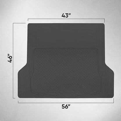 Motor Trend FlexTough™ Deep Dish Contours Rubber Car Floor Mats with Trunk Mat Cargo Liner, Front & Rear Combo Set fits Most Car SUV Van Coupe Sedan, Heavy Duty All Weather Trim to Fit