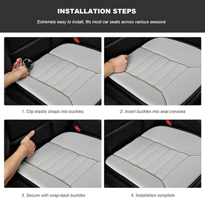 Car Seat Cushion, Breathable Driver Seat Protector with 1.2" Thick Comfortable Memory Foam, Universal Non-Slip Chair Pillow Pressure Relief Cushion Pad for Car Home Office (Gray)