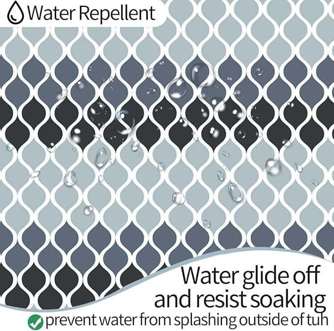 Textured Clarisse RV Shower Curtain by Creative Home Ideas - Modern Bathroom Waterproof Fabric, Machine Washable, 47 x 64 Inches