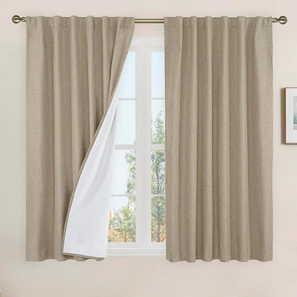 LAMIT Linen Full Blackout Window Curtains